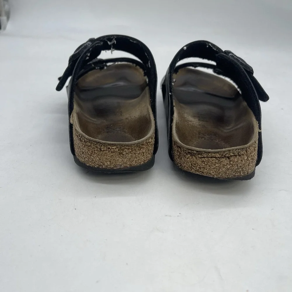 Birkenstock Sandals Womens 6 Mens 4 Brown Leather Comfortable Footbed Slides